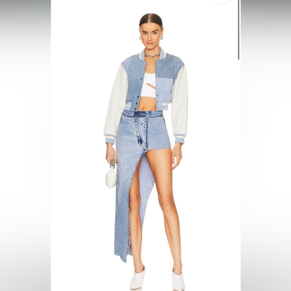 EB Denim Reinvented Long Skirt in Multi Denim - Picture 6 of 12